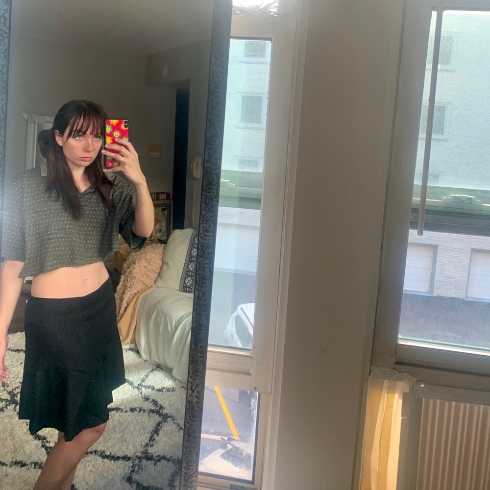 Ann Taylor skirt and Arrow cropped polo
